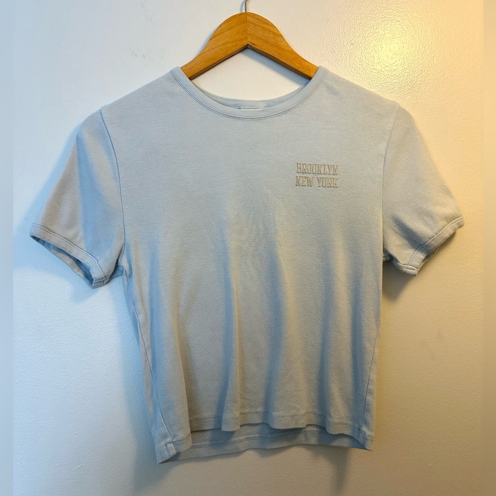 PINK Victoria's Secret Light Blue Baby Tee